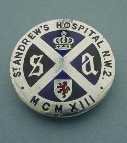 St Andrew's Hospital Dollis Hill London, Nurses Badge