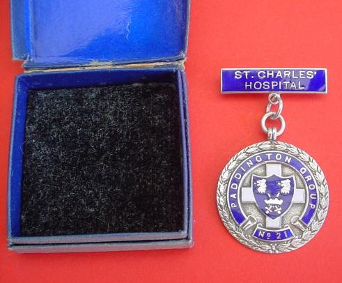 St Charles' Hospital Paddington Boxed Silver Nurse's badge