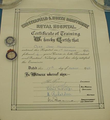 Chesterfield & North Derbyshire Royal Hospital,Pair & Certificate