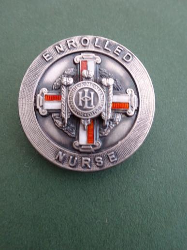 The London Hospital School of Nursing silver Enrolled Nurses badge