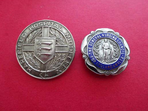 Harefield Hospital Middlesex ,GNC Nursing Badge pair