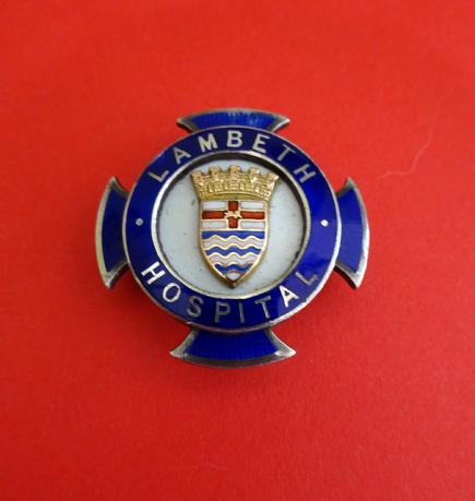 London County Council Lambeth Hospital Silver Nurses Badge