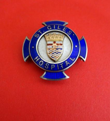 London County Council St Giles Hospital Silver Nurses Badge