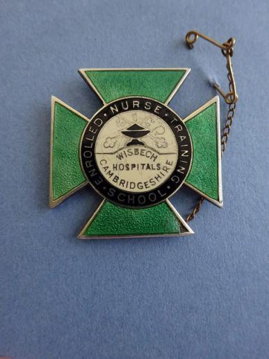 Wisbech Hospitals Cambridgeshire Enrolled Nurse Training School Silver Nurses badge