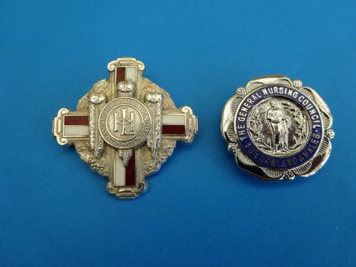 The London Hospital and GNC ,Nursing badge pair