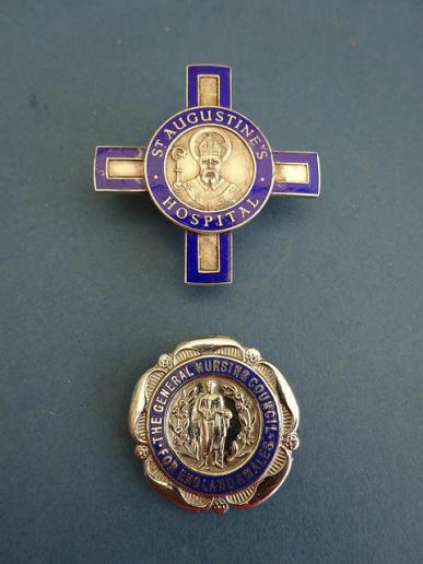 St Augustine's Hospital Chartham/GNC pair of Nurses Badges