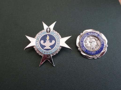 Milford Chest Hospital and General Nursing Council pair, Nurses Badges