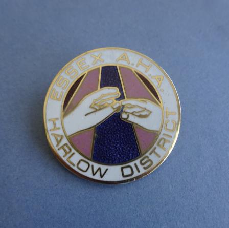 Essex Area Health Authority Harlow District,Silver Nurses Badge(Mauve)