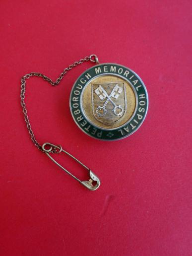 Peterborough Memorial Hospital,silver gilt nurses badge.