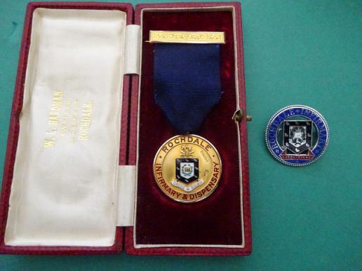 Rochdale Infirmary & Dispensary,Nurses Gold Prize Medal pair