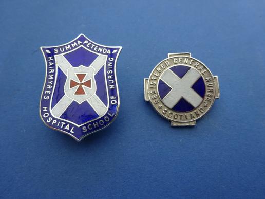 Hairmyres Hospital ,Scottish General Nurse ,silver pair of Nursing badges