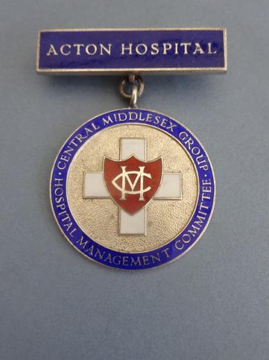 Acton Hospital,Central Middlesex Group HMC,silver Nurses Badge