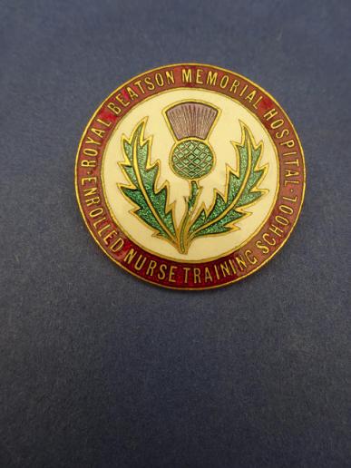 Royal Beatson Memorial Hospital Enrolled Nurse Training School nurses Badge
