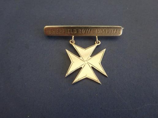 Sheffield Royal Hospital, white metal Nurses Badge