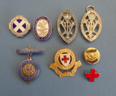 Scottish Nursing badges set,Glasgow RI/Midwifery/Queens Nursing Badges