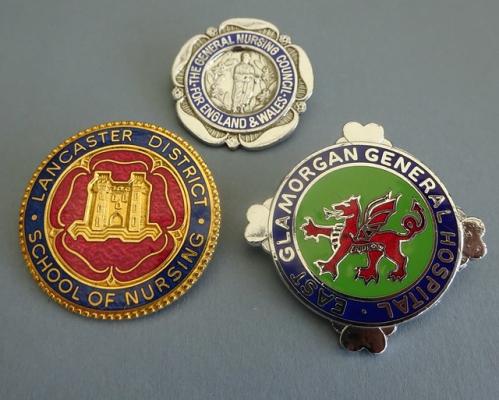 East Glamorgan Hospital/Lancaster District/GNC Trio of Nurses badges