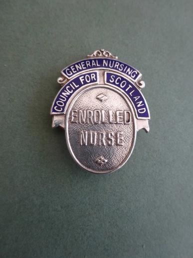 General Nursing Council For Scotland,Enrolled Nurse,Silver nurses badge