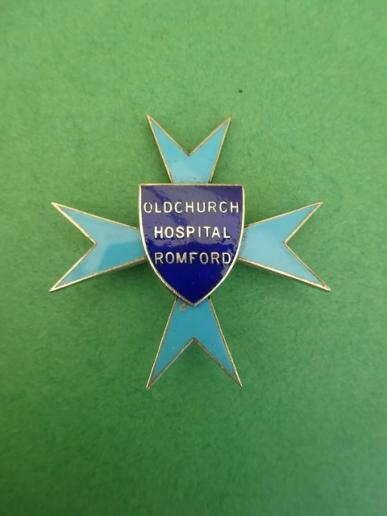 Oldchurch Hospital Romford,Silver and enamel Nurses Badge