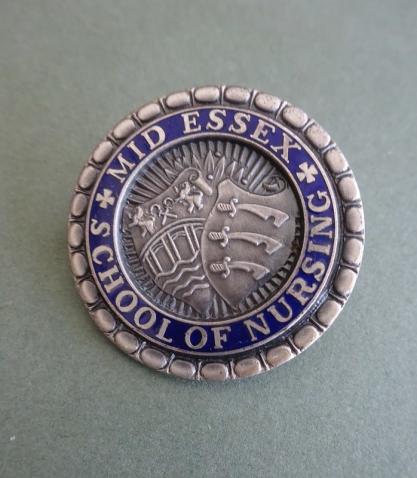 Mid Essex School of Nursing,Nurses Badge White metal