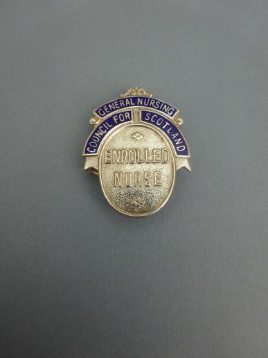 General Nursing Council For Scotland,Enrolled Nurse,Silver nurses badge