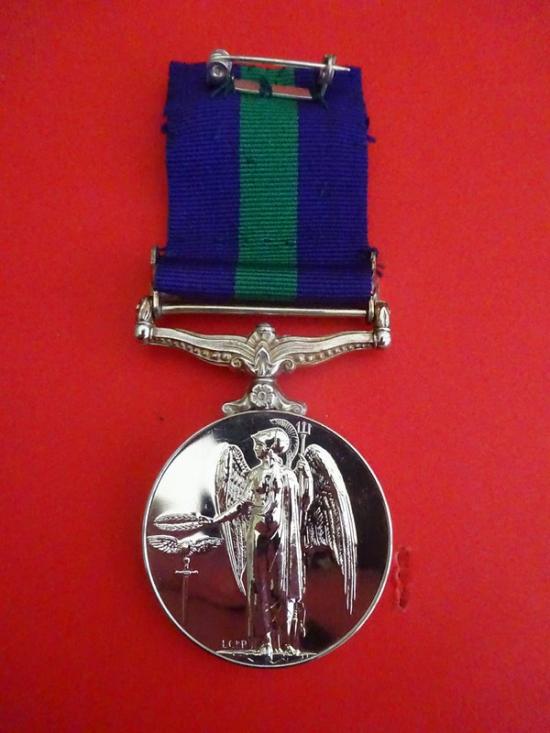 General Service Medal,Canal Zone clasp,RAMC private J W Parkin