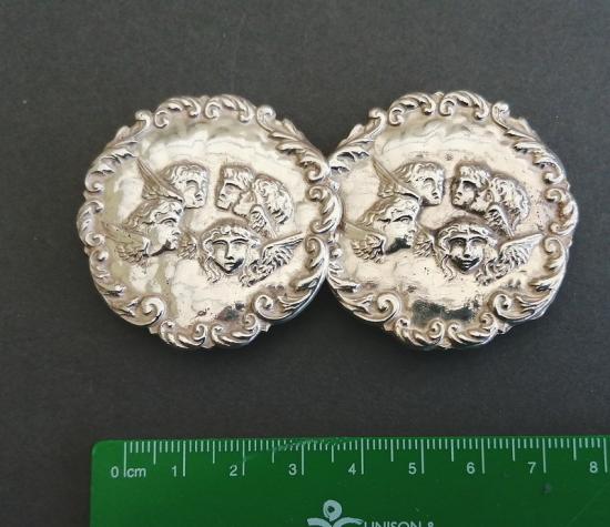 Silver two piece Nurses belt Buckle, Sir Joshua Reynolds 