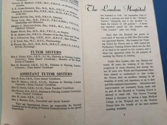 Nursing Prospectus Booklet,The London Hospital Whitechapel