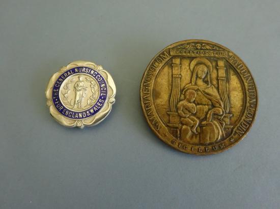 St Mary's Hospital Paddington,Silver GNC, nurses badge pair.