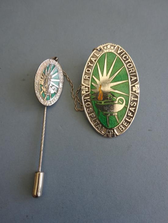 Royal Victoria Hospital Belfast,Silver Nurses badge and pin badge