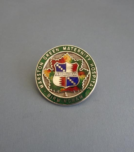 Marston Green Maternity Hospital Birmingham, silver midwives badge