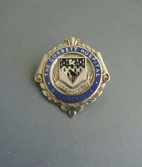 The Corbett Hospital Stourbridge, silver nurses badge