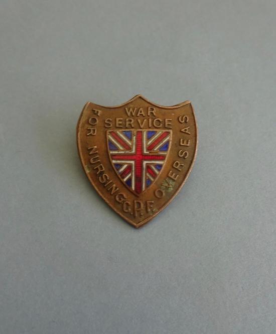 Canadian Patriotic Fund,War Service badge.For Nursing Overseas