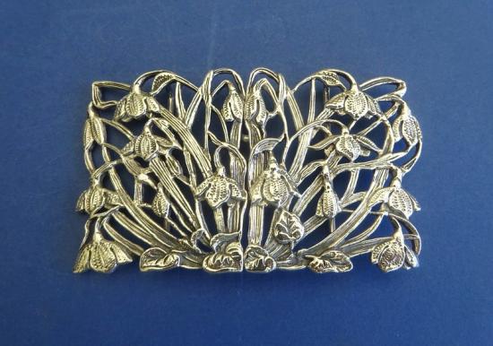 Snowdrops, two piece silver buckle,J A Campbell 1987