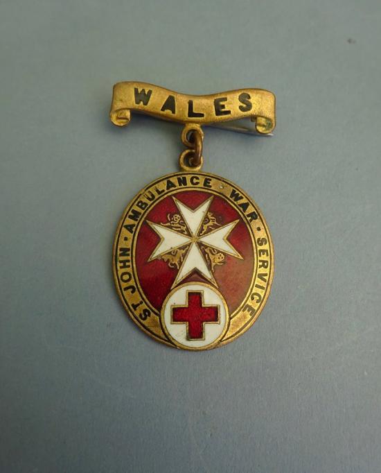 WW1 BRCS & Order of St John WALES Overseas Service Badge