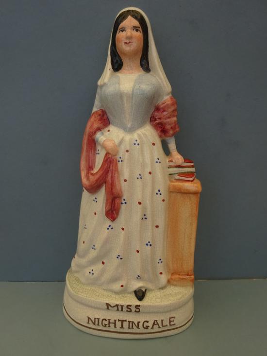 Antique Staffordshire Flatback Figurine, Miss Nightingale