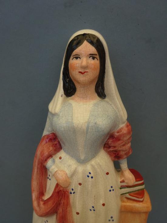 Antique Staffordshire Flatback Figurine, Miss Nightingale