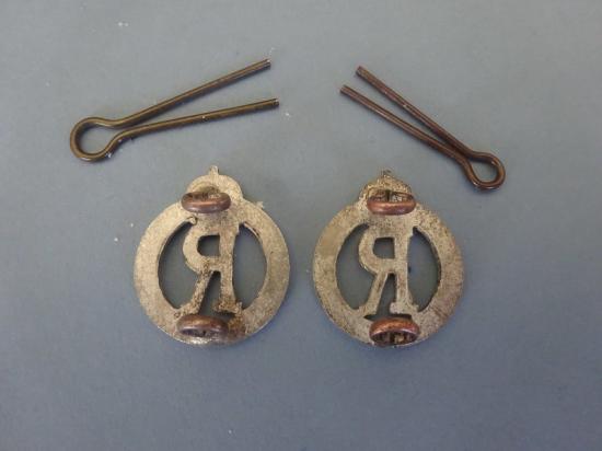 Queen Alexandra's Imperial Military Nursing Service Reserve,pair of white metal collar badges