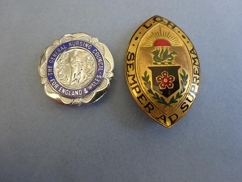 Leicester General Hospital/GNC,pair of nurses badges