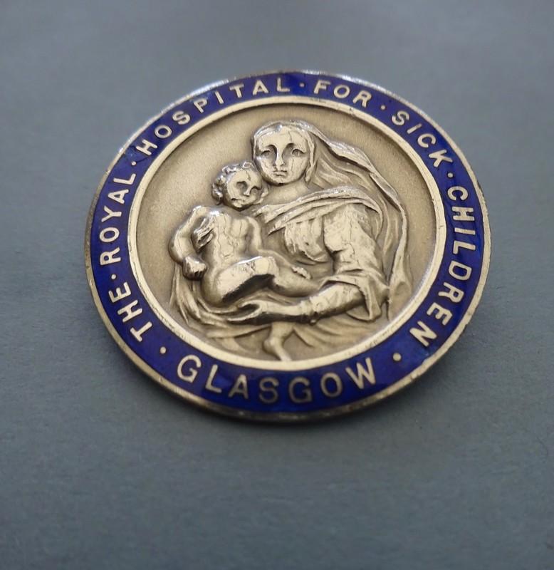 The Royal Hospital For Sick Children Glasgow.Silver RSCN badge