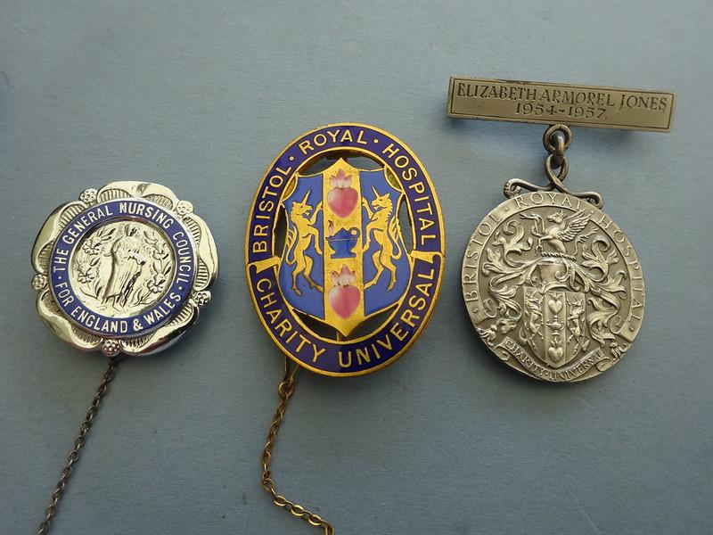 Bristol Royal Hospital,Nursing Badge Trio, E A Jones