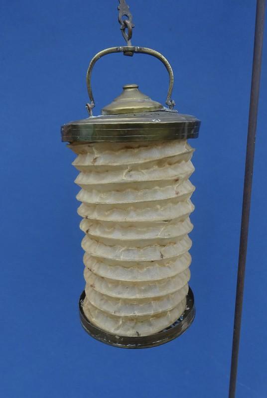 Turkish Style, Original Antique brass & Linen Fanoos Lamp,