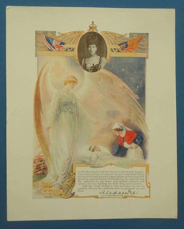 Original  WW1 Nurses,Queen Alexandra's Christmas Message Certificate