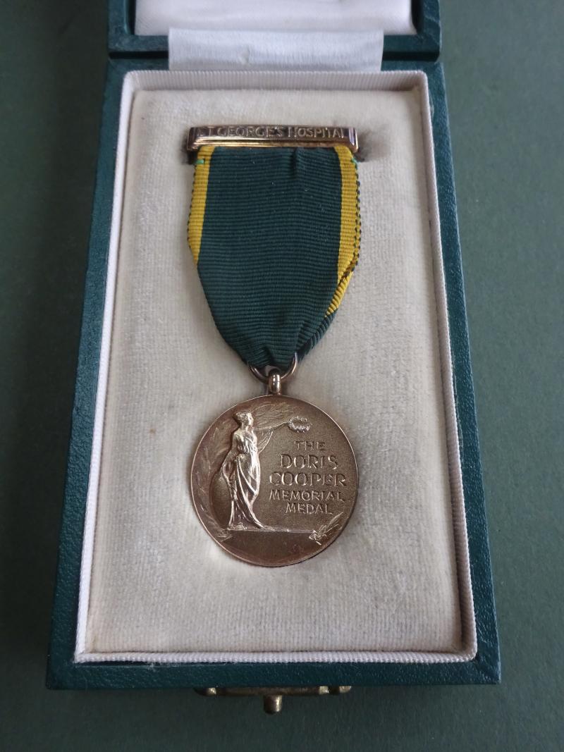 The Doris Cooper Memorial Medal,St Georges Hospital ,silver gilt nurses award