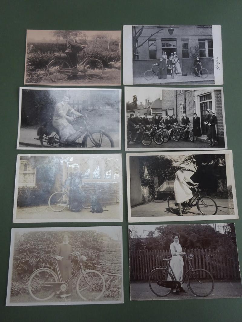 Nursing Memorabilia, picture postcards, Nurses with Bicycles,etc set E