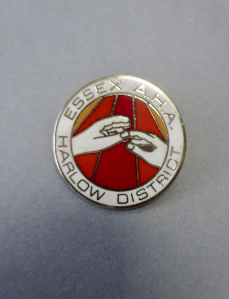 Essex Area Health Authority Harlow District,Silver Nurses Badge (Red)