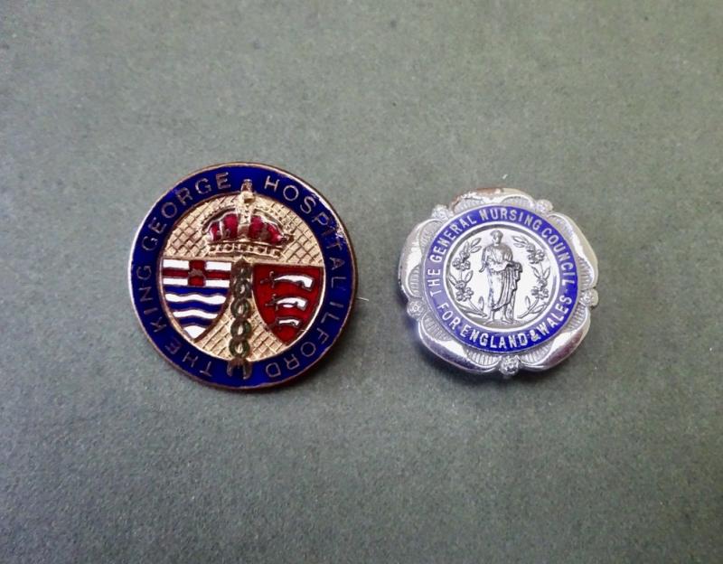 King George Hospital Ilford/GNC pair of Nurses Badges.