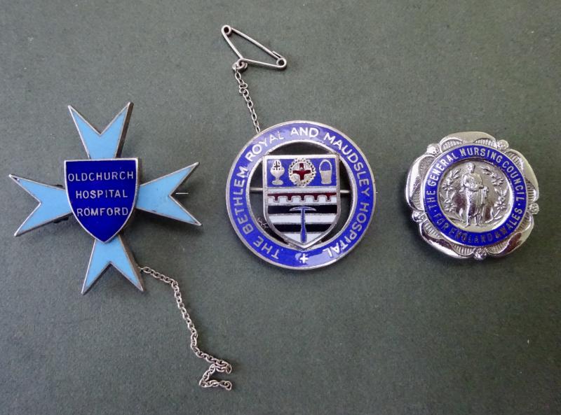 Oldchurch Hospital Romford/Bethlem Royal & Maudsley/GNC trio of nurses badges