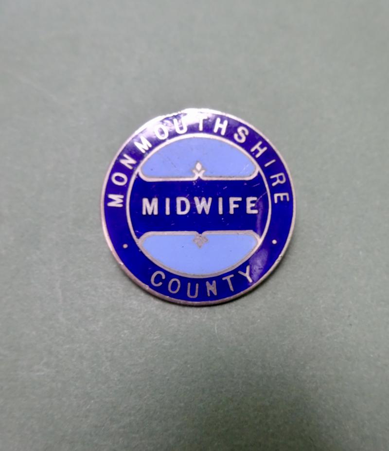 Monmouthshire County Midwife,Silver Midwives badge