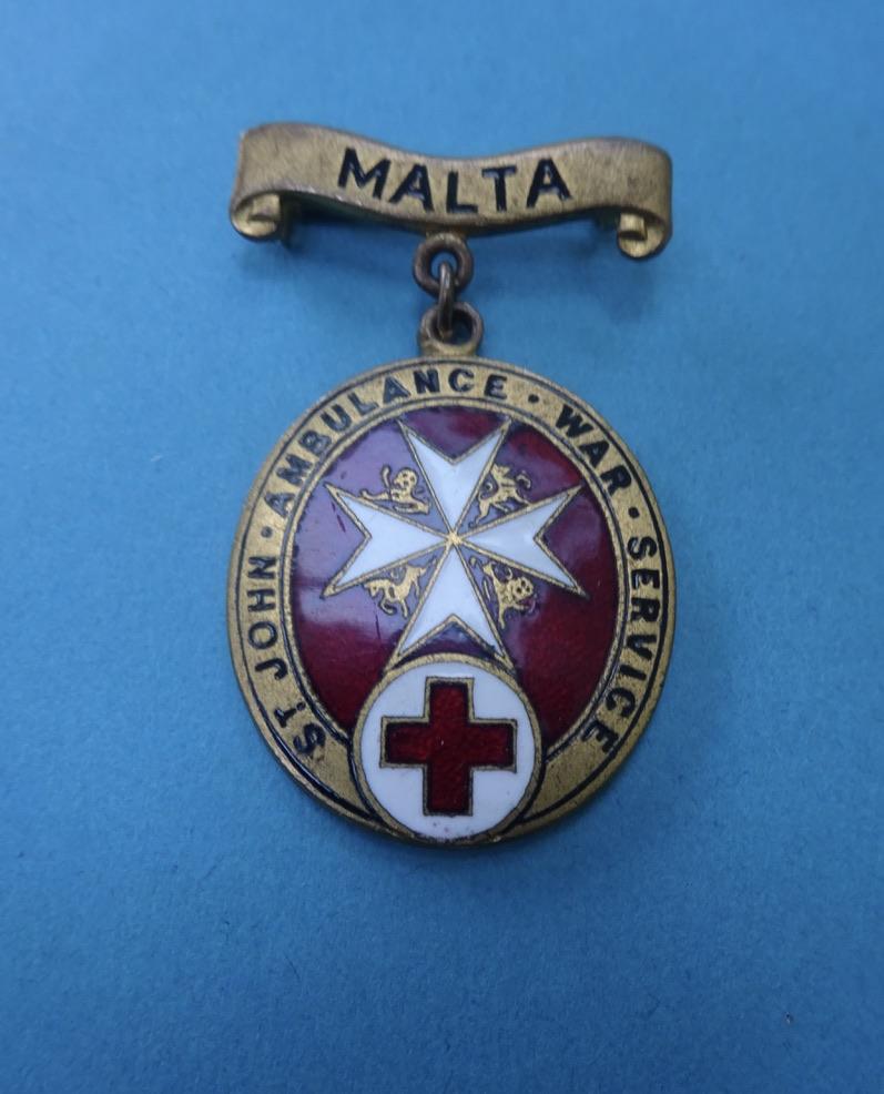 WW1 Order of St John Malta Overseas Ambulance Service Badge