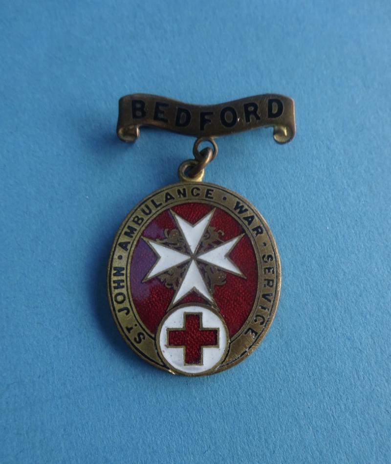 World War One St John Ambulance War Service,Overseas badge-Bedford
